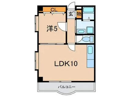 ビエント六甲III VIENTO ROKKOIII(1LDK/4階)の間取り写真