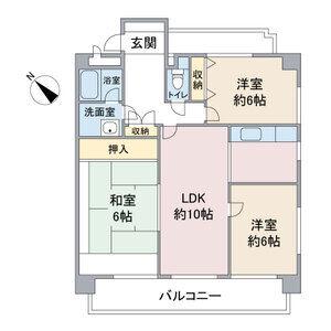 ランドマーク一社(3LDK/4階)の間取り写真
