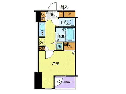 フォレシティ六本木(1K/5階)の間取り写真