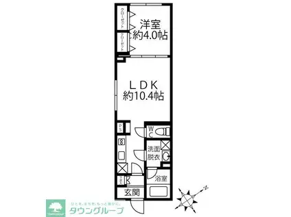 クリオ ラモード水天宮前(1LDK/4階)の間取り写真