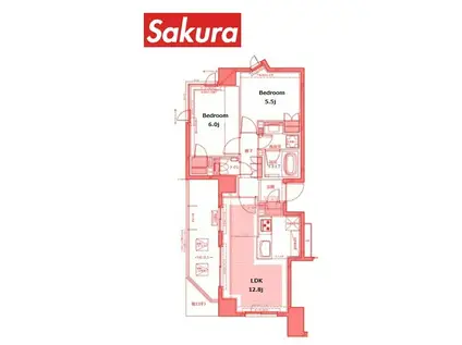 ディームス横濱青木町(2LDK/2階)の間取り写真