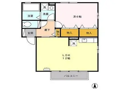 COMFORT(1LDK/1階)の間取り写真