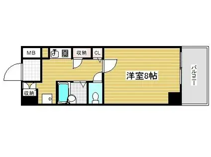 ジュン中山手(1K/6階)の間取り写真