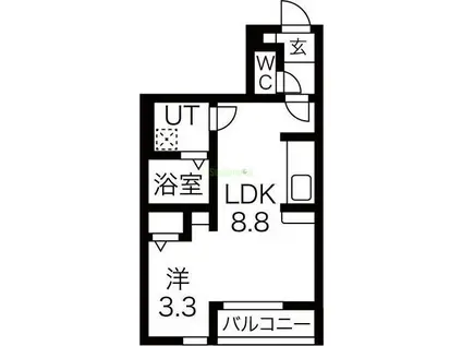 FORET LUMIERE(ワンルーム/1階)の間取り写真