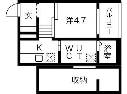 LENDROIT APAISANT (1K/2階)の間取り写真