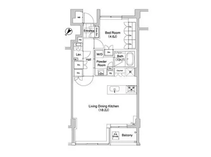 代官山ブレス(1LDK/4階)の間取り写真
