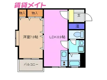 サイレンス上野(1LDK/1階)の間取り写真