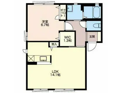 MAST TOWN FUCHU(1LDK/1階)の間取り写真