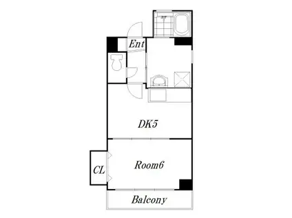 K&FフラッツII ケーアンドエフフラッツツー(1DK/2階)の間取り写真