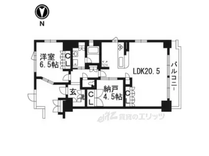 ブランシエラ二条城(2LDK/7階)の間取り写真