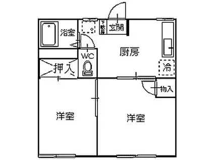 エステートフジ(2K/2階)の間取り写真