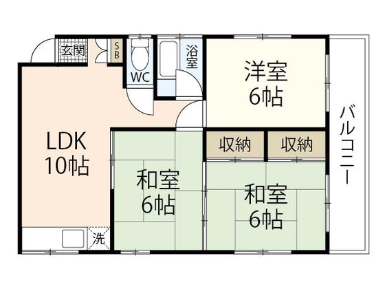 インフィールド河原町(3LDK/3階)の間取り写真
