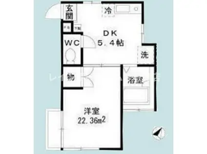 エクセル木曽(1DK/1階)の間取り写真