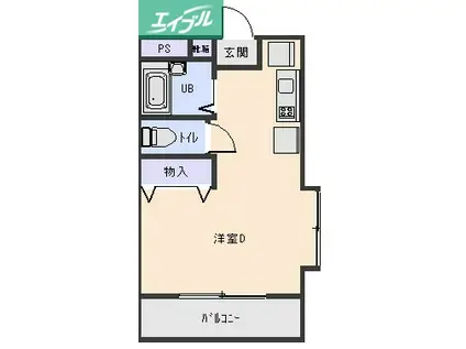 サニーコート岡大西(ワンルーム/2階)の間取り写真