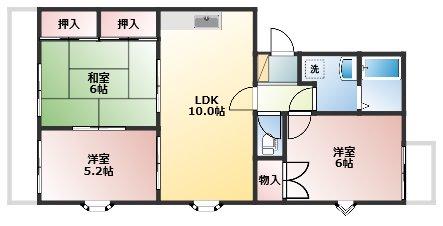 エバーグリーンB棟(3LDK/1階)の間取り写真