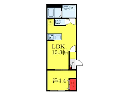 AXIA CITY大山(1LDK/1階)の間取り写真