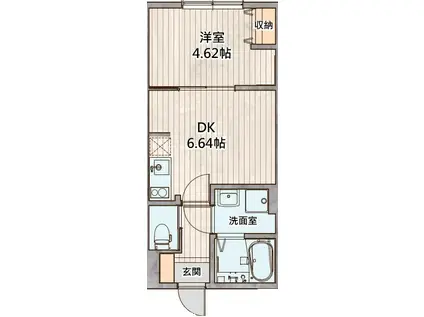 エイグラン タチカワ(1DK/1階)の間取り写真