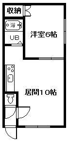 永山せせらぎハウス(1DK/2階)の間取り写真