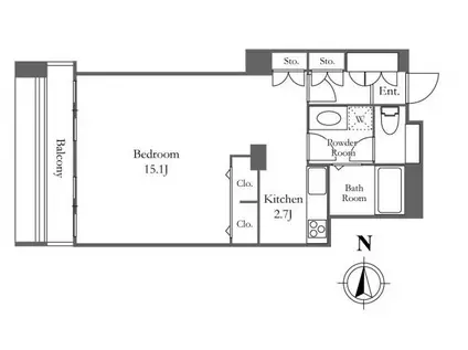 リバーシティ21 イーストタワーズ 10棟(ワンルーム/35階)の間取り写真