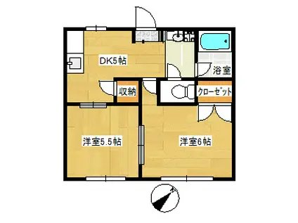 サンク・チェリーハイツ(1K/1階)の間取り写真