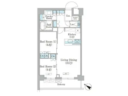 NIIYA平和台(2LDK/2階)の間取り写真