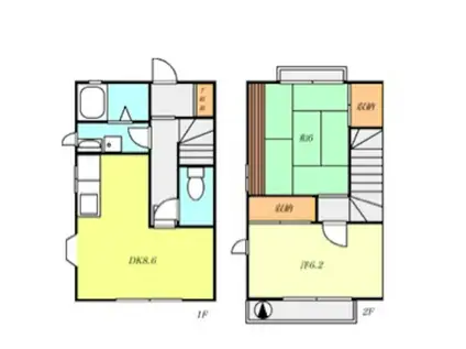 T-NET シルキーガーデン(2DK/2階)の間取り写真