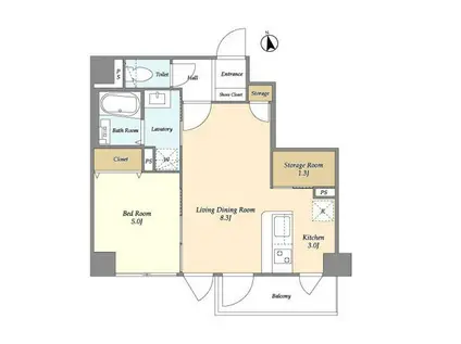 GARDEN GARDEN(1SLDK/1階)の間取り写真