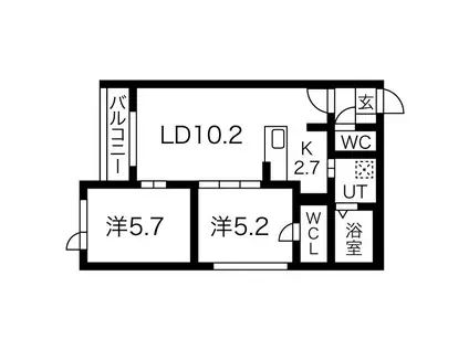 ヘリテージN42(2LDK/2階)の間取り写真