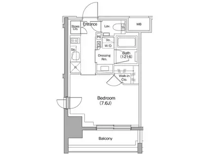 ザ・パークハビオ明大前(1K/10階)の間取り写真