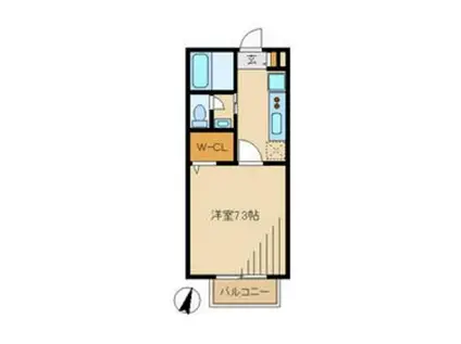 エスパシオ(1K/2階)の間取り写真