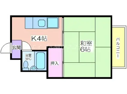 我孫子グランドハイツ(1K/2階)の間取り写真