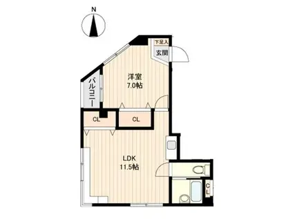 フローラル協和(1LDK/5階)の間取り写真