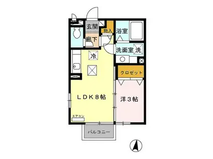 ヴィラ・キャロット III(1LDK/1階)の間取り写真