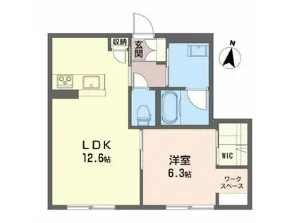 ラ・メゾン ソフィア(1LDK/1階)の間取り写真