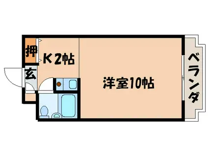 川端ハイツ(1K/4階)の間取り写真