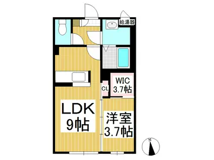 アクアコート(1LDK/3階)の間取り写真