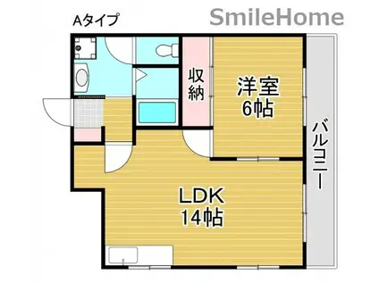 DAIKOマンション(1LDK/10階)の間取り写真