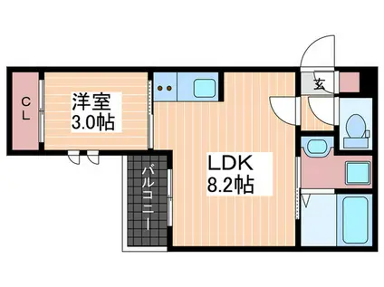 REGARLEST廿日市本町II(1LDK/3階)の間取り写真
