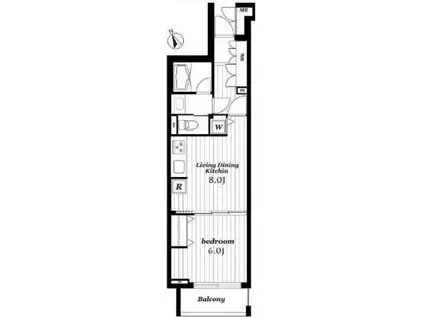 デュオ・スカーラ新宿II(1LDK/9階)の間取り写真