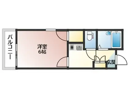 ユーアイビル(1K/5階)の間取り写真