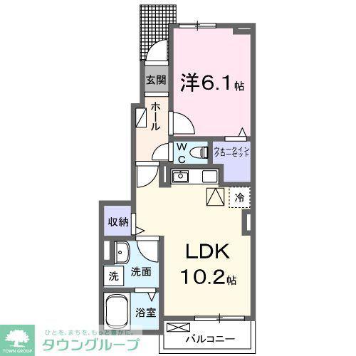 マニフィーク(1LDK/1階)の間取り写真