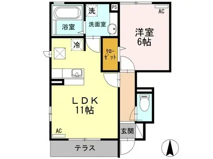 サンマーレンAB(1LDK/1階)の間取り写真
