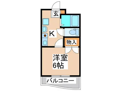 カーサ平成(1K/3階)の間取り写真
