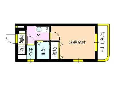 ソレイユ関目(1K/3階)の間取り写真