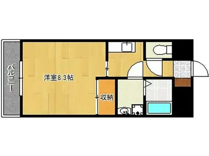 ローズガーデンII(1K/2階)の間取り写真