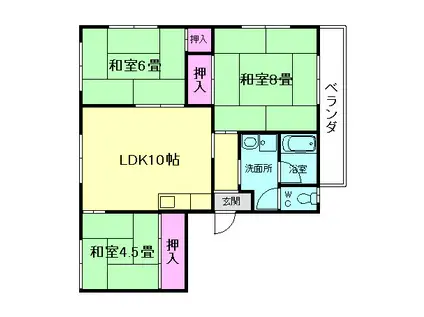 ハーメス箕面(3LDK/2階)の間取り写真