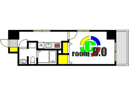 エコービル(1K/2階)の間取り写真