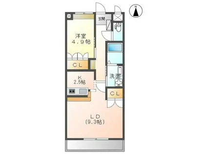 レインボーシティ・SII(1LDK/4階)の間取り写真