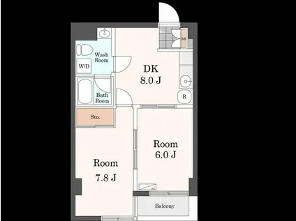 ノアール(2DK/2階)の間取り写真