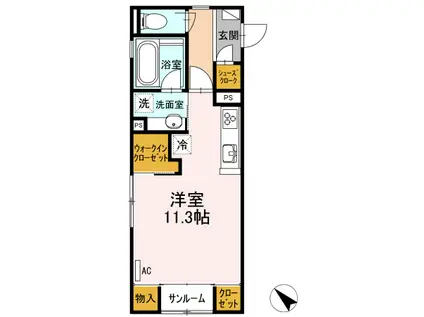 リラ クオーレ(ワンルーム/2階)の間取り写真